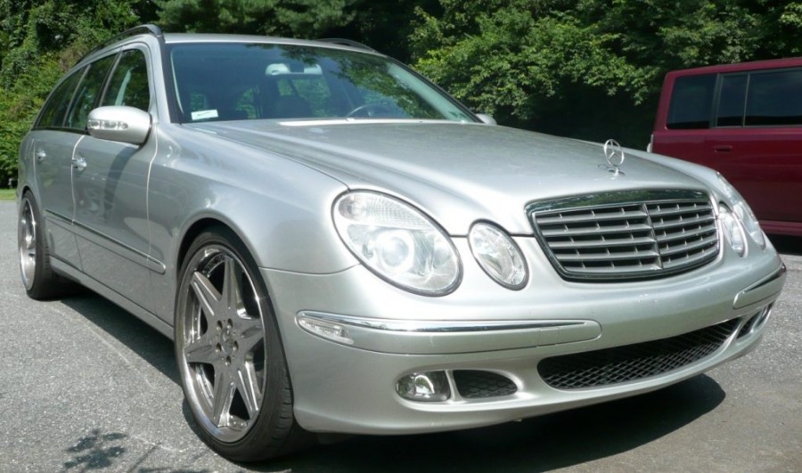 Mercedes E-Class (W211) on Work Emitz rims with VIP tuning.